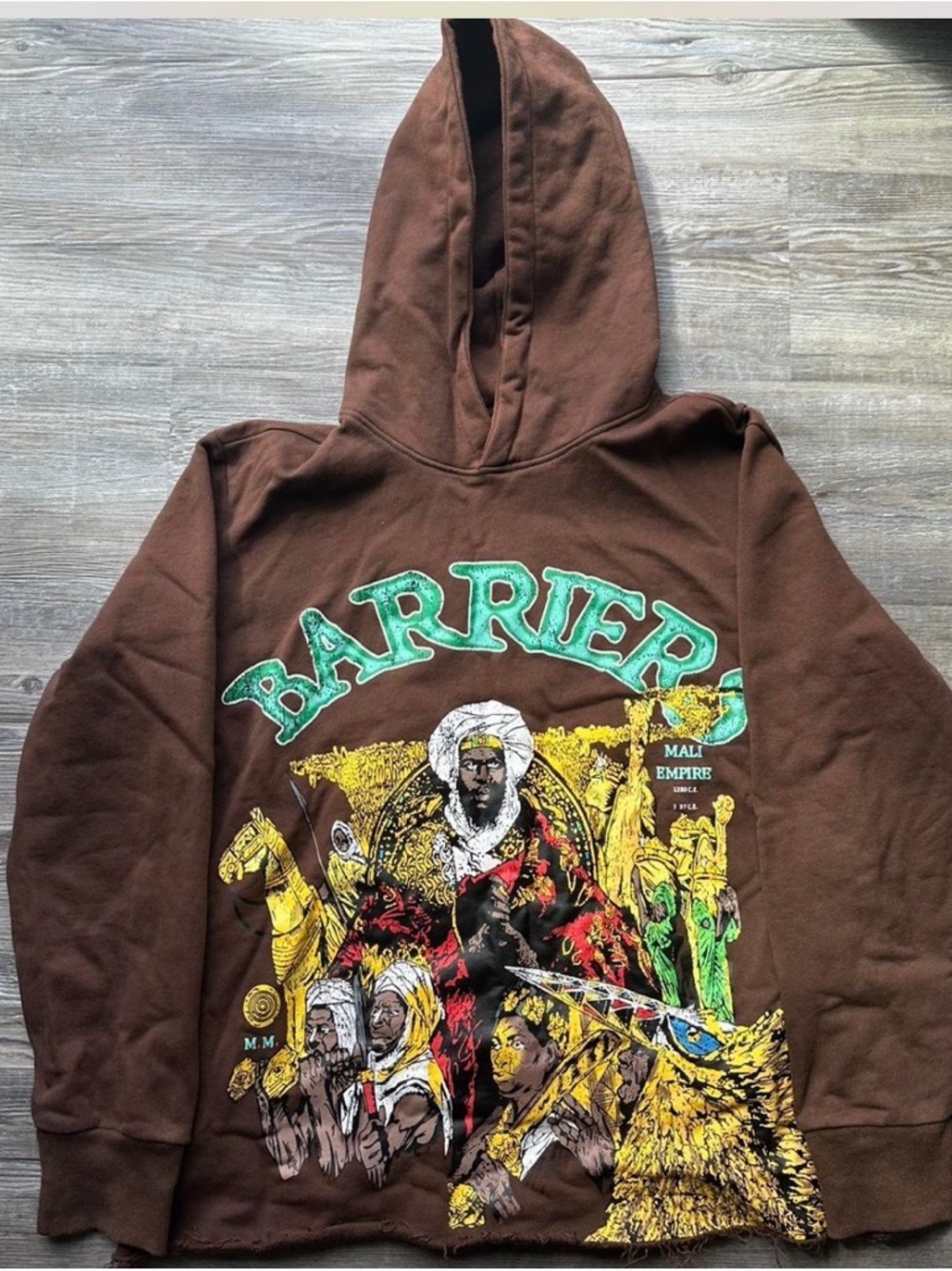 Barriers Mansa Musa Hoodie size large Brown